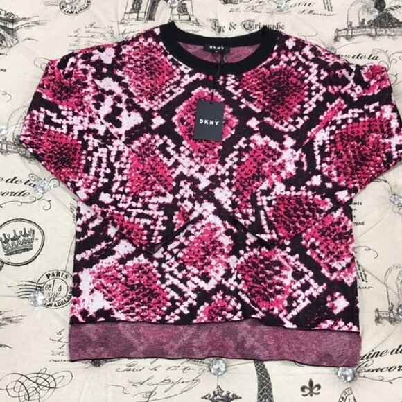 DKNY Women's Python-Print Sweater - Picture 3 of 6